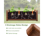 Costway Raised Garden Bed Wooden Planter Box w/ Drainage Holes Outdoor Flower Container Pot 1.1x0.6x0.4M