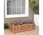 Costway Raised Garden Bed Wooden Planter Box w/ Drainage Holes Outdoor Flower Container Pot 1.1x0.6x0.4M