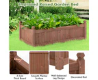 Costway Raised Garden Bed Wooden Planter Box w/ Drainage Holes Outdoor Flower Container Pot 1.1x0.6x0.4M