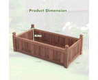 Costway Raised Garden Bed Wooden Planter Box w/ Drainage Holes Outdoor Flower Container Pot 1.1x0.6x0.4M