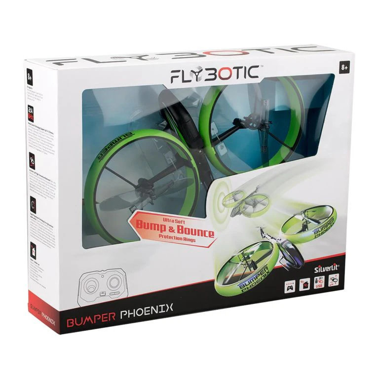 Silverlit FLYBOTIC Black & Green BUMPER PHOENIX, 3-Channel 2.4GHz, R/C, Indoor [84814]