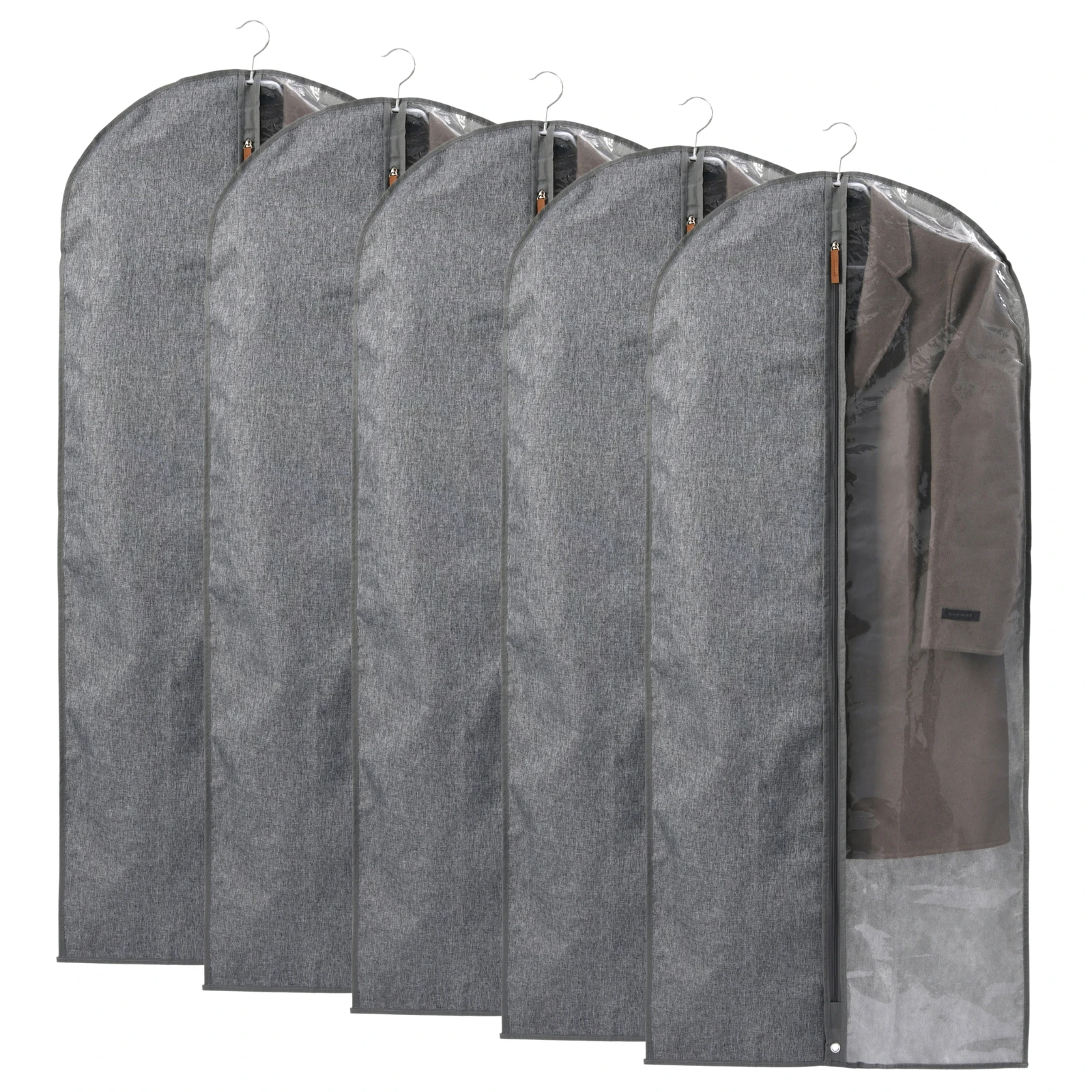 Takara Tiora 5 Pack Dress and Suit Garment Bag Dust Resistant Cover for Wedding Dress Hanging Clothes or Garment Travel Bag Clear 60x137cm