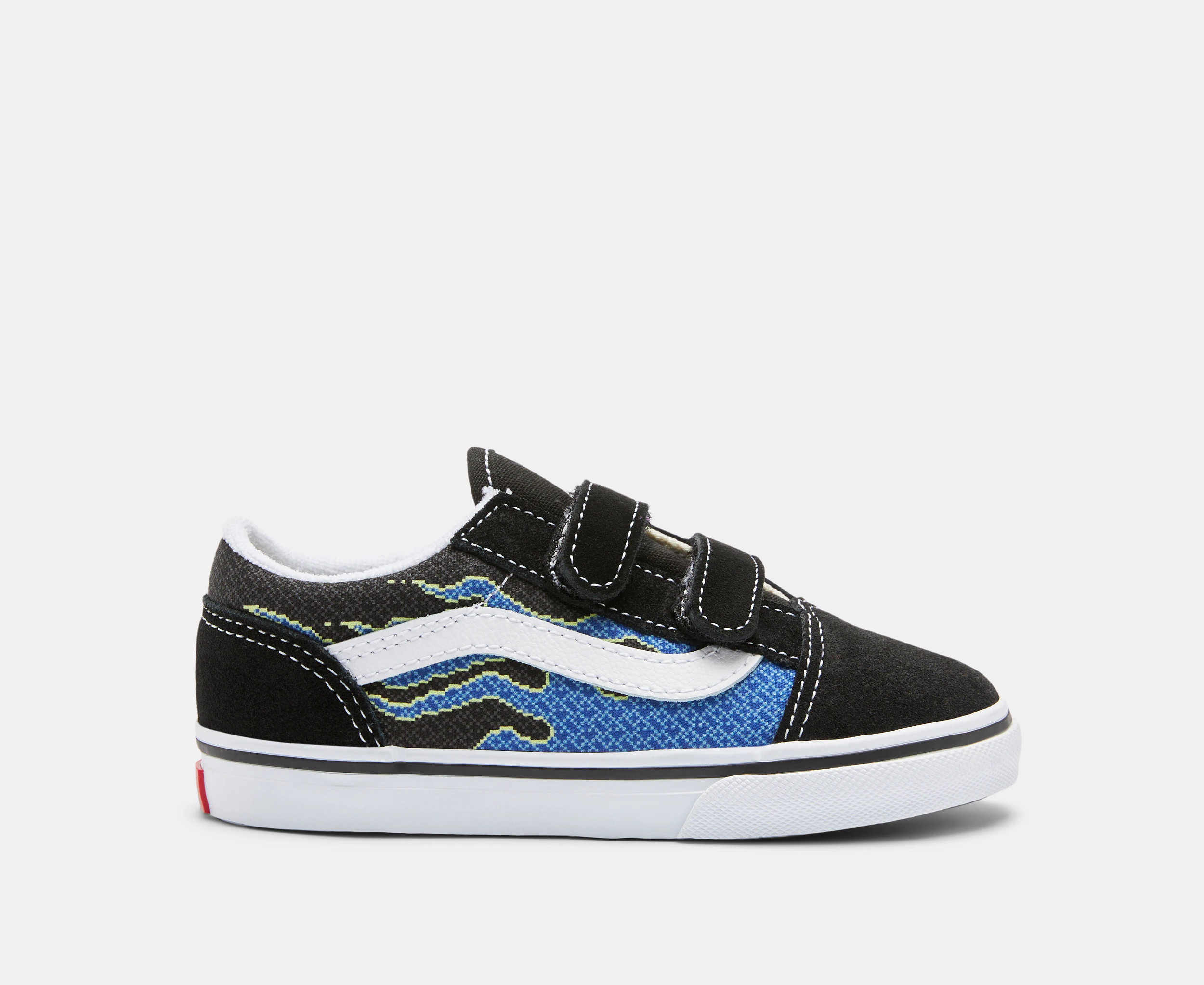 Vans Toddler Old Skool V Sneakers - Pixel Flame Black/Blue