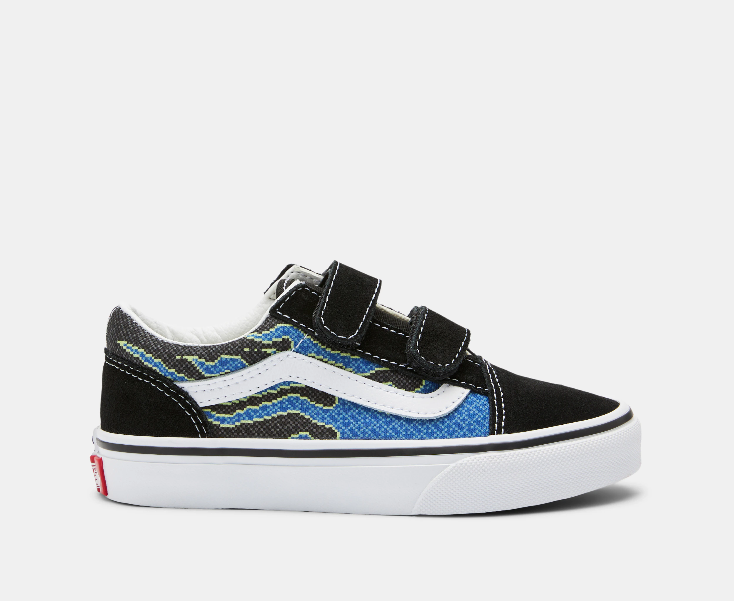 Vans Kids' Old Skool V Sneakers - Pixel Flame Black/Blue