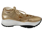 Mesh Leather Sneakers - Gold