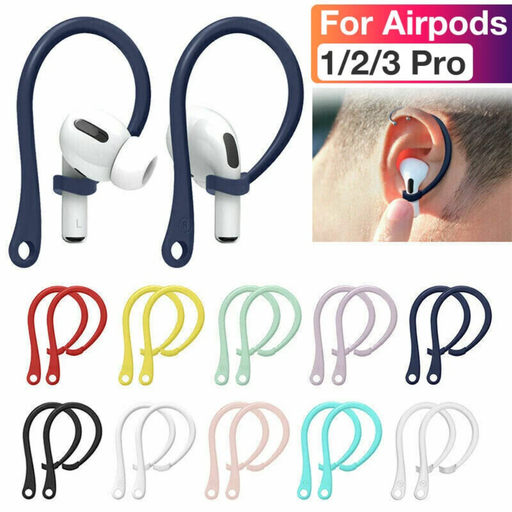 1 x Pair AirPods 3 2 1 Pro 1 2nd 2022 Ear Hooks Anti Lost Secure Ear Hook Holder Loops - White