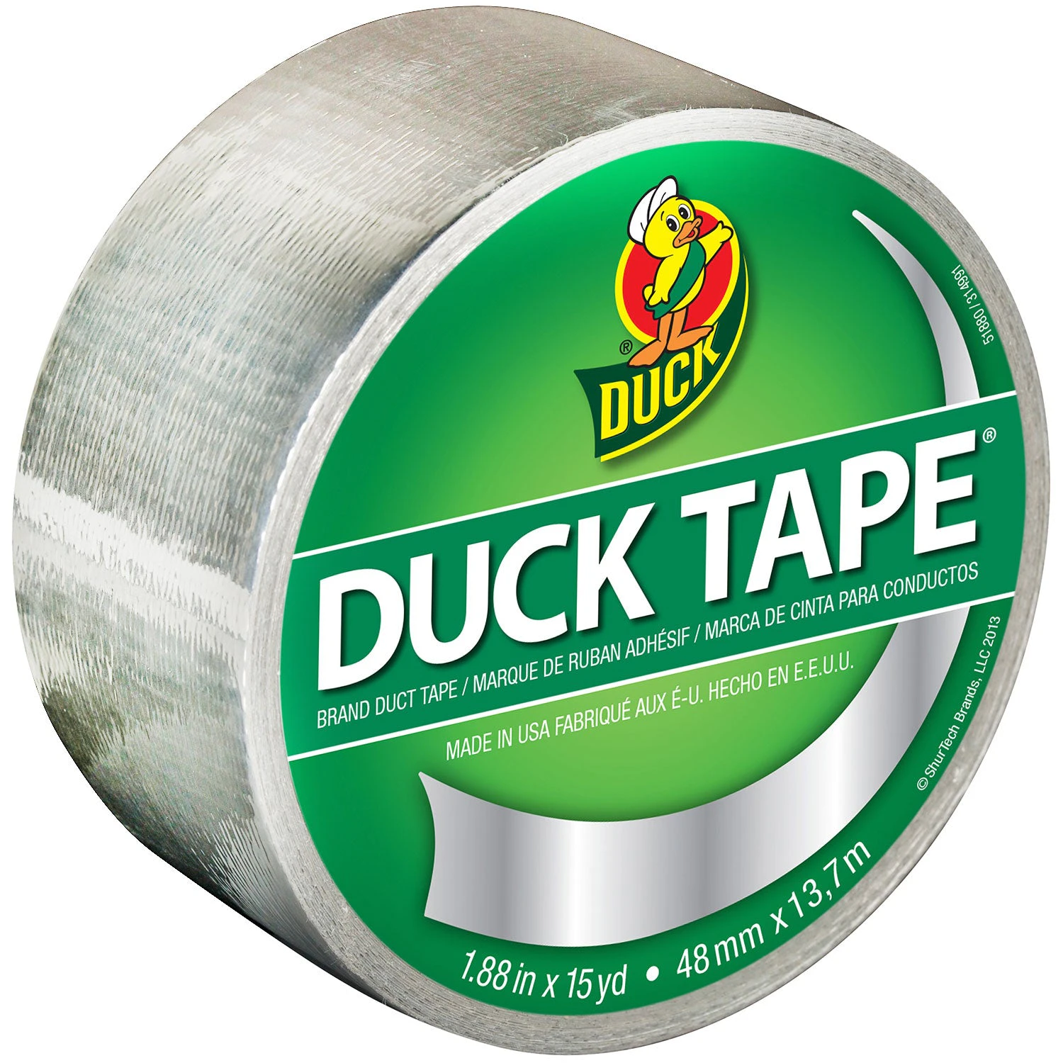 Duck Bright Duck Tape 1.88"x 15yd - Silver Coin