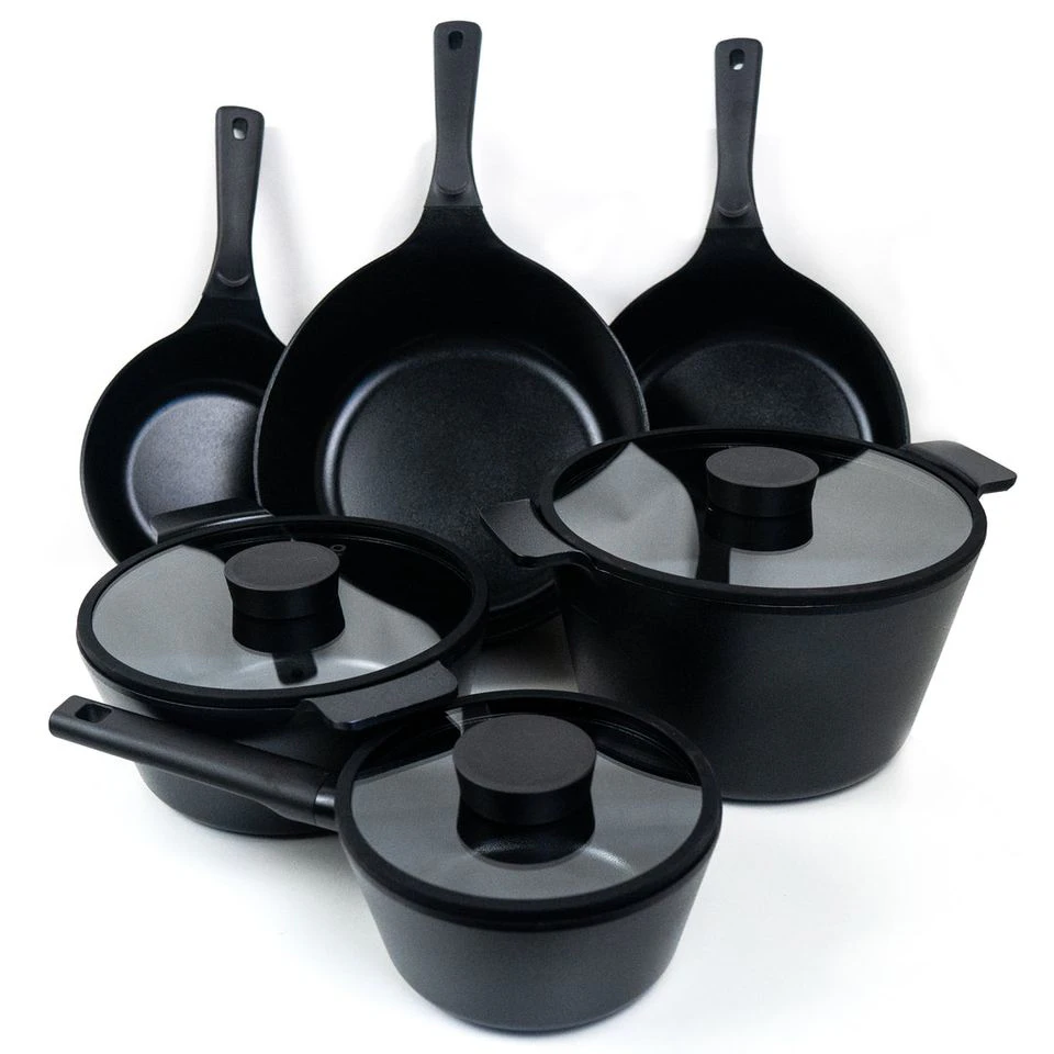 Neoflam Vulcan good starter kit Frypans, Wok, Saucepan and Casserole Set - Induction Black