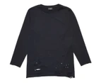 Diesel Girls Black Long Sleeve T-Shirt with Holes