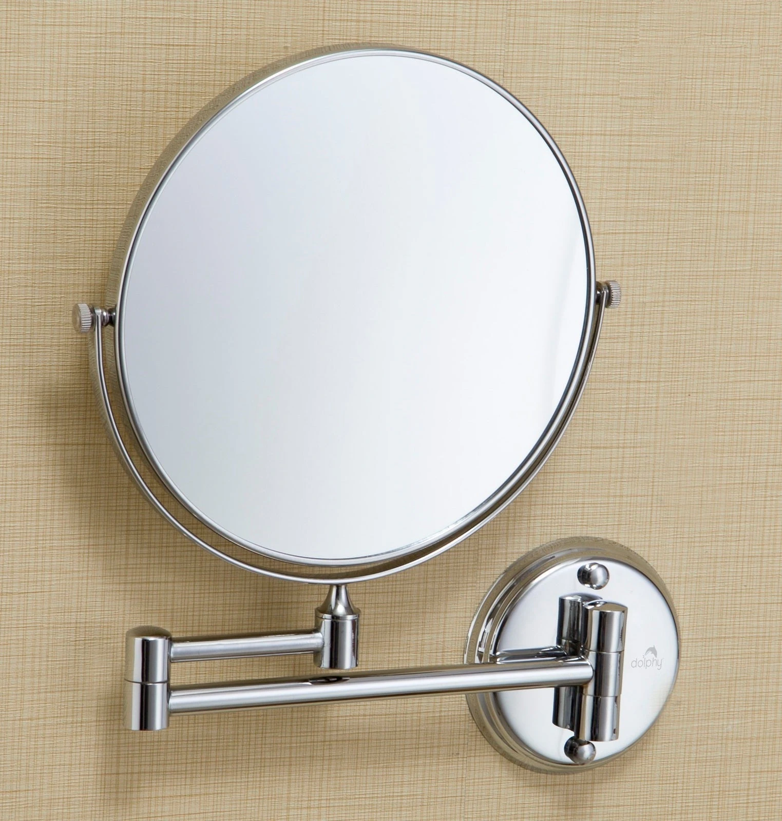 Dolphy Dual Sided 360o Wall Mount 5X Magnifying Mirror 8 Inch - Chrome Finish