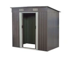 Garden Shed Flat Roof Outdoor Storage - Grey