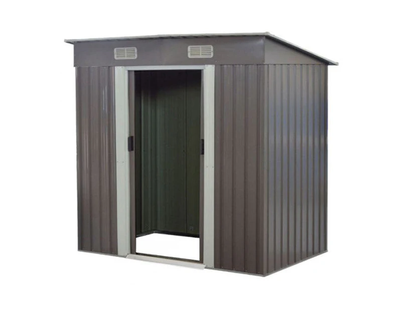 Garden Shed Flat Roof Outdoor Storage - Grey