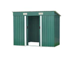 Garden Shed Flat Roof Outdoor Storage - Green