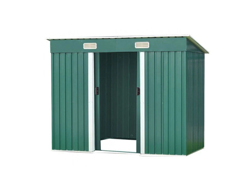 Garden Shed Flat Roof Outdoor Storage - Green