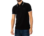 Armani Exchange Mens Black Button-Fastening Polo Shirt - Black