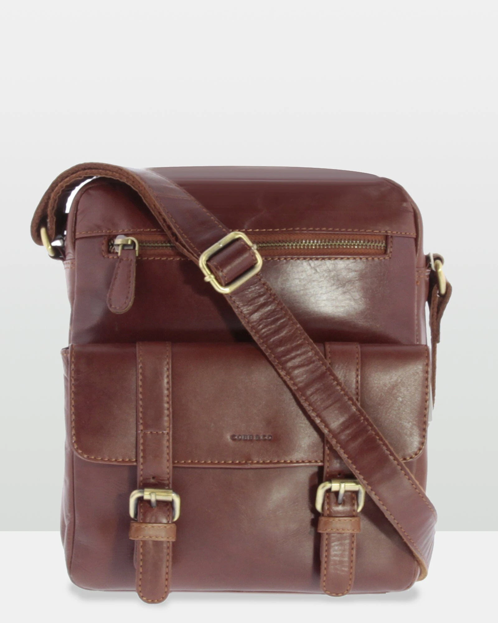 Cobb & Co Murray Leather Satchel - Cognac