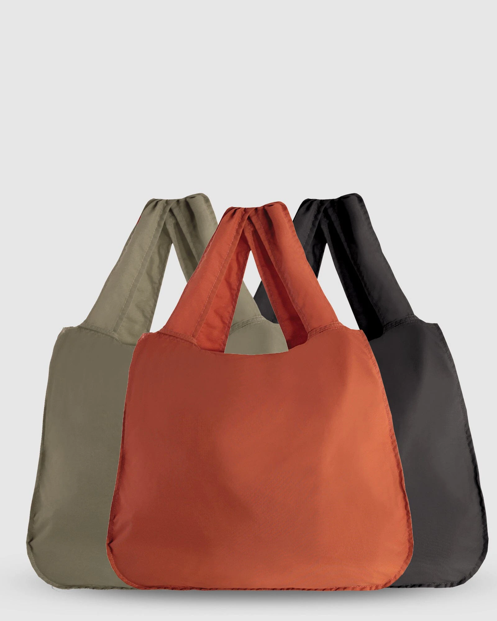 GABEE Recycled Polyester ECOSHOPA Convertible Tote & Backpack - 3 PACK (Taupe, Orange, Black)