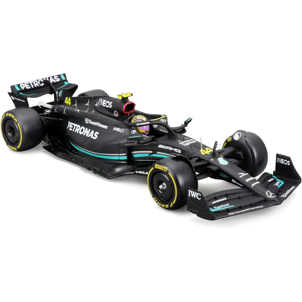 Bburago 1:24 2023 Formula 1 Mercedes W 14 No.44 Hamilton Case Diecast Model 14+