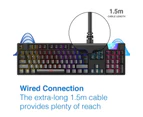 Laser Gaming LED Wired Mechanical Keyboard For PC/Computer RGB Backlit Black