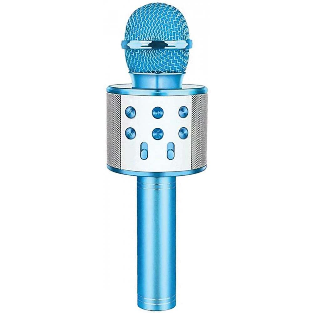 Laser Portable Wireless Bluetooth Karaoke Microphone/Speaker Party Mic Blue