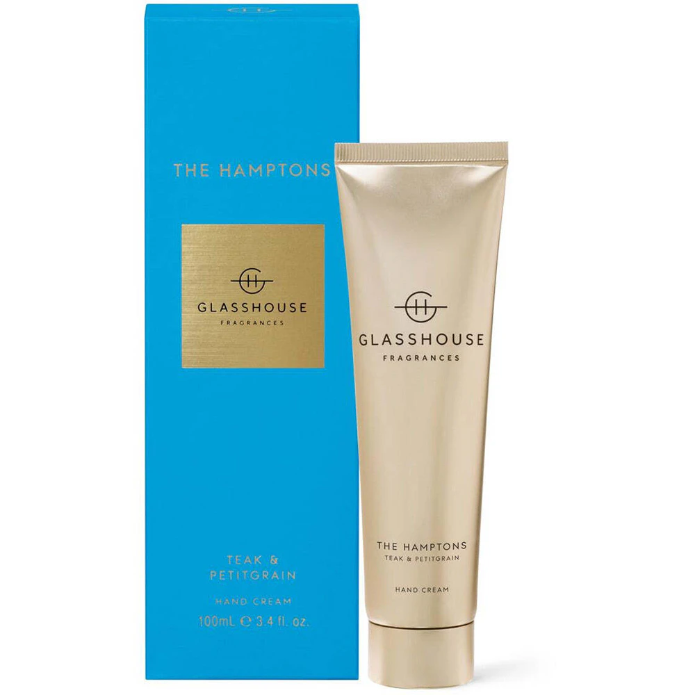 Glasshouse Fragrances The Hamptons 100ml Hand Cream Lotion Teak & Petitgrain