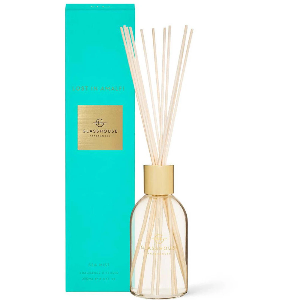 Glasshouse Fragrances Lost In Amalfi 250ml Scented Reed Diffuser Decor Sea Mist