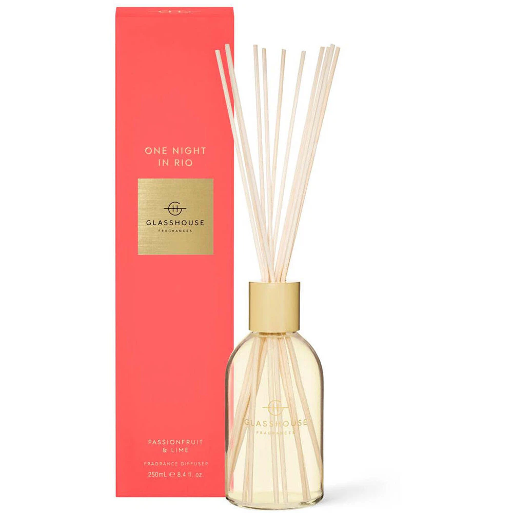 Glasshouse Fragrances One Night In Rio 250ml Reed Diffuser Passionfruit & Lime