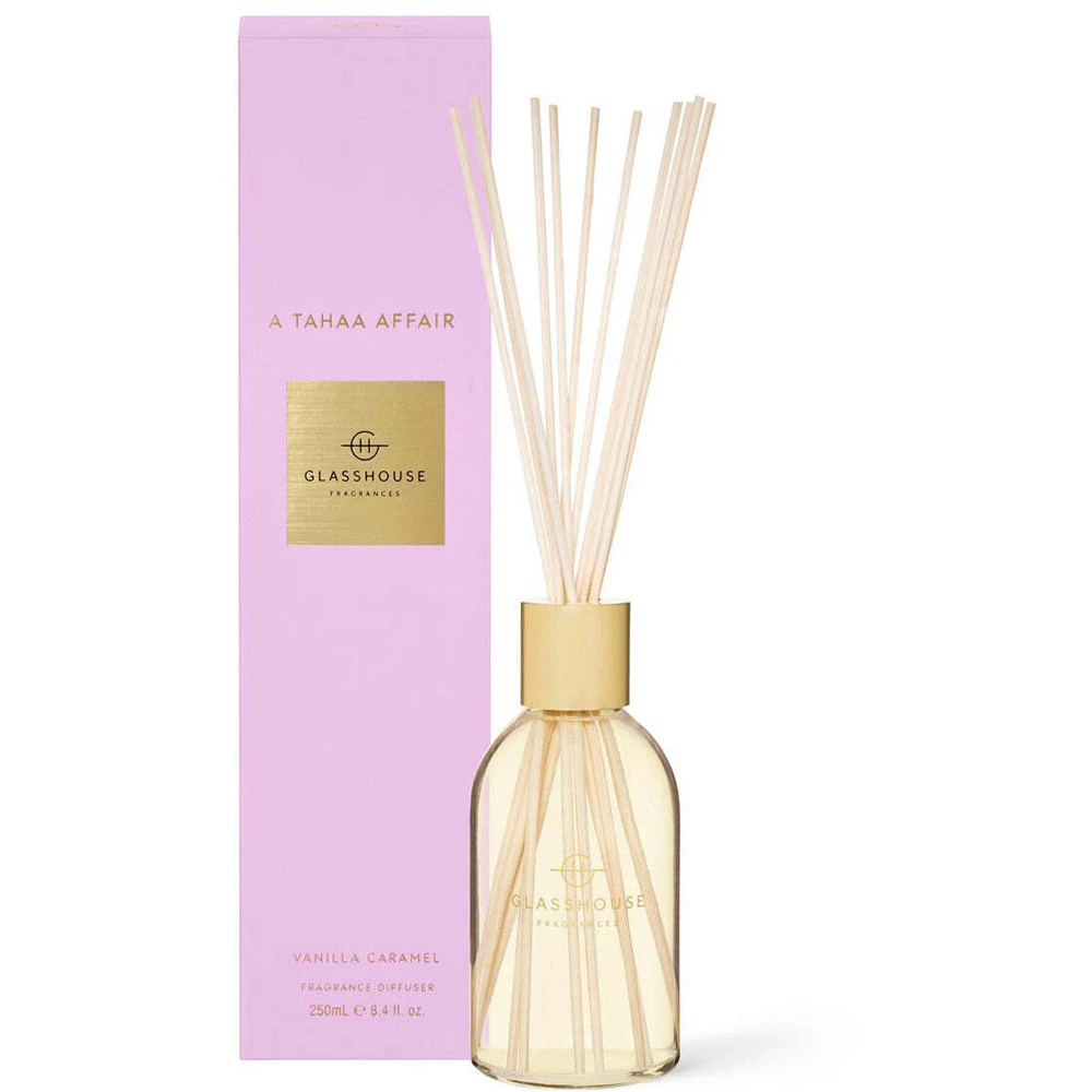 Glasshouse Fragrances A Tahaa Affair 250ml Scented Reed Diffuser Vanilla Caramel