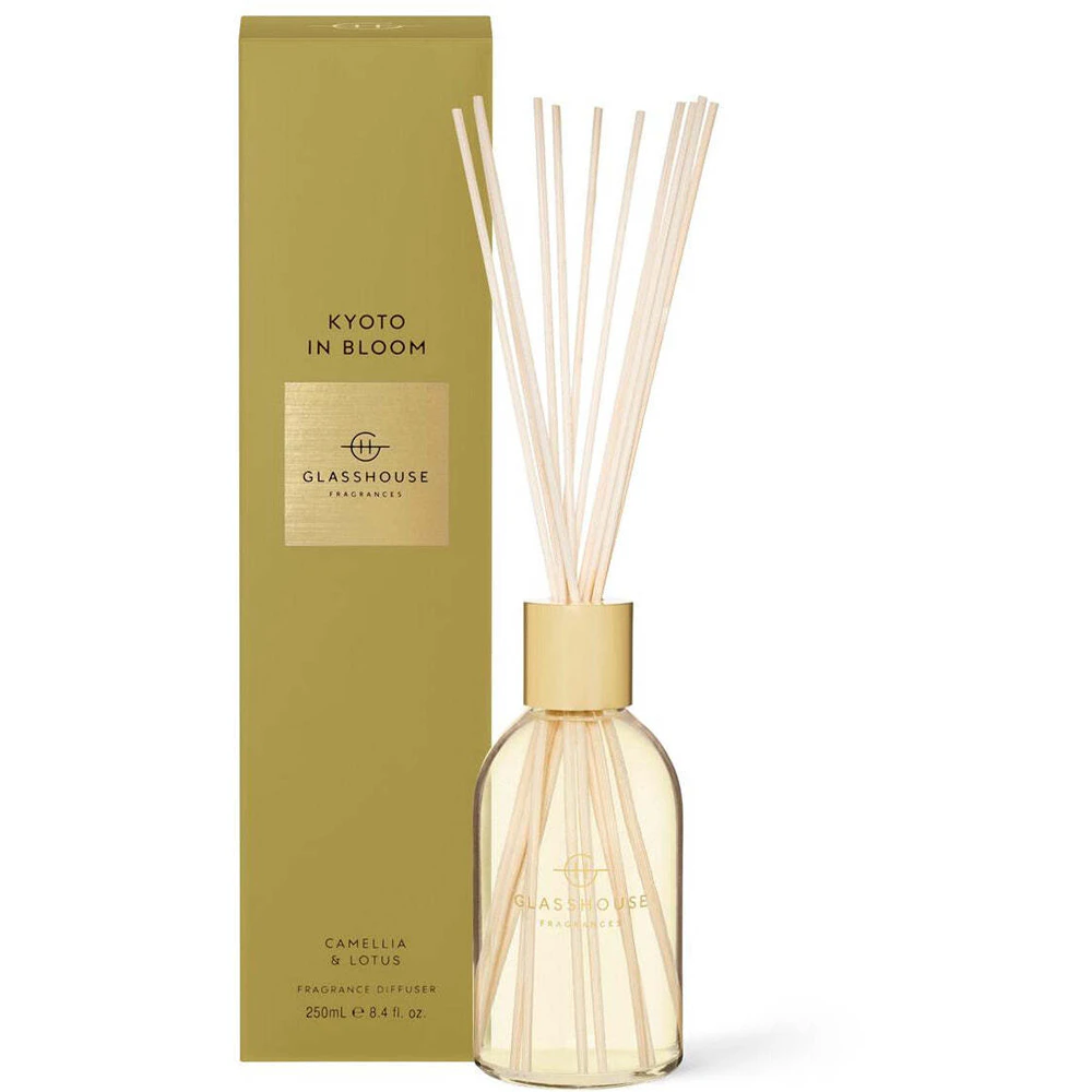 Glasshouse Fragrances Kyoto In Bloom 250ml Scented Reed Diffuser Camellia/Lotus