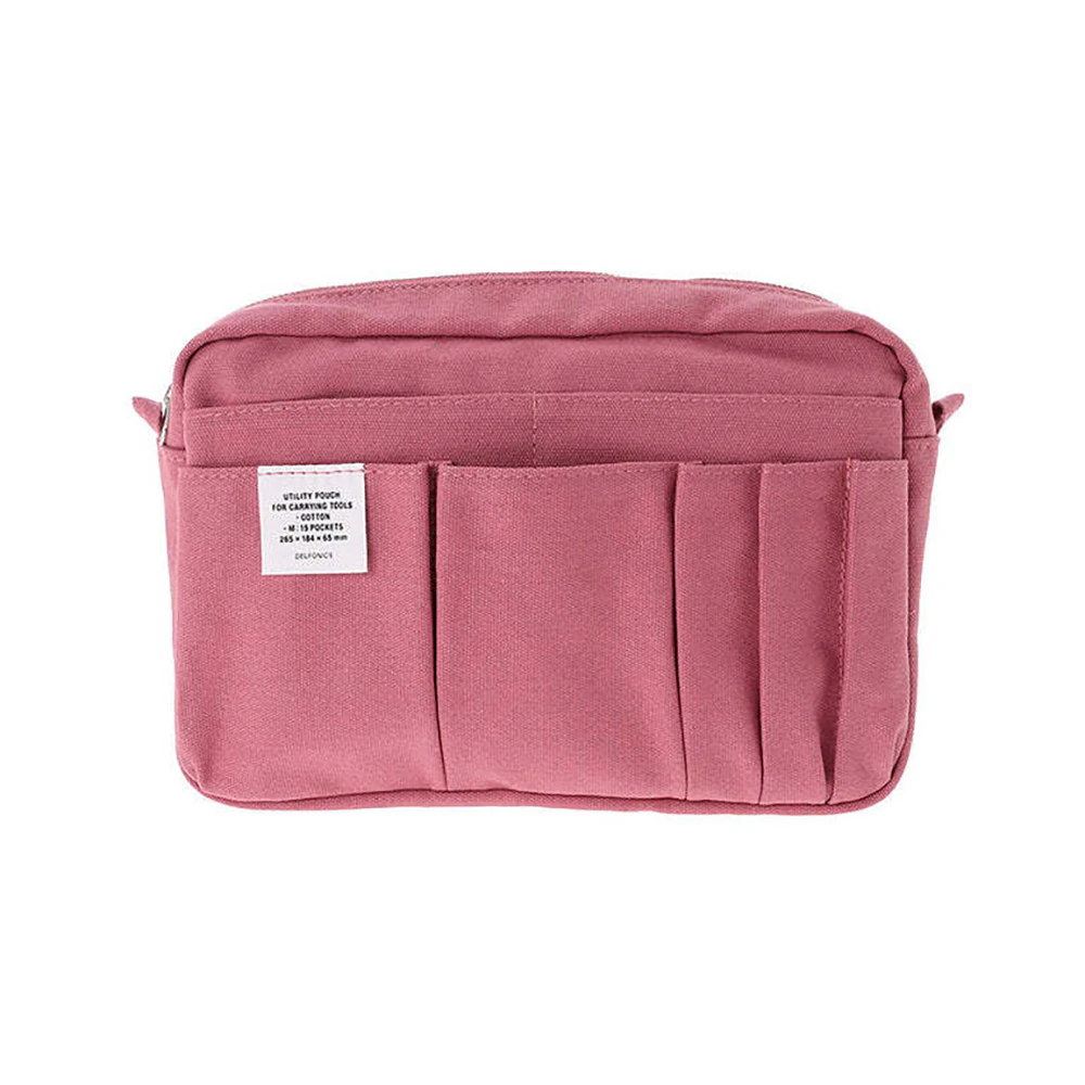 Delfonics Cotton Inner Carry Bag Pouch Storage Utility Organiser Med 26.5cm Pink