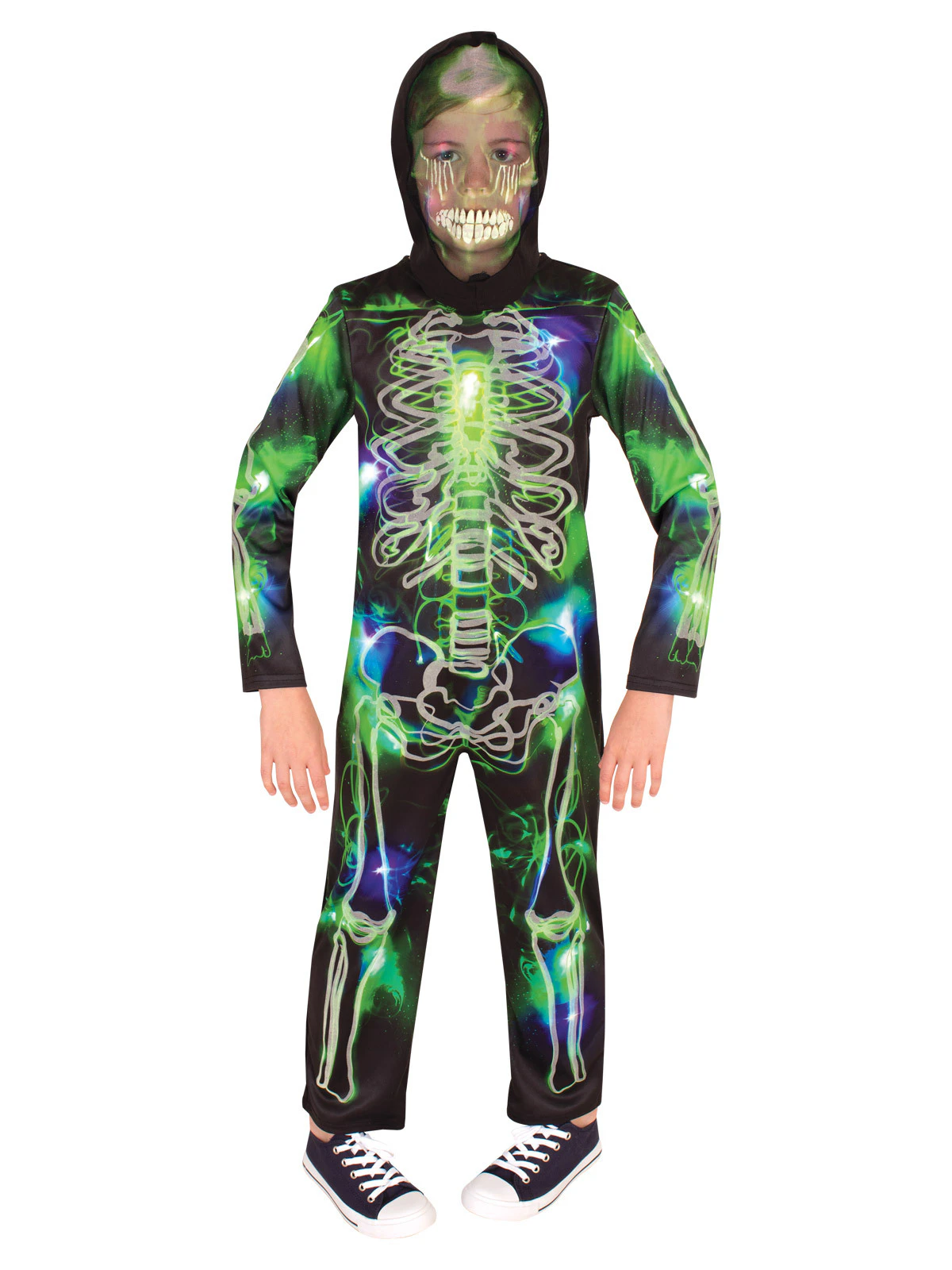 Spooky Glow In The Dark Skeleton Costume - 6-8 Years