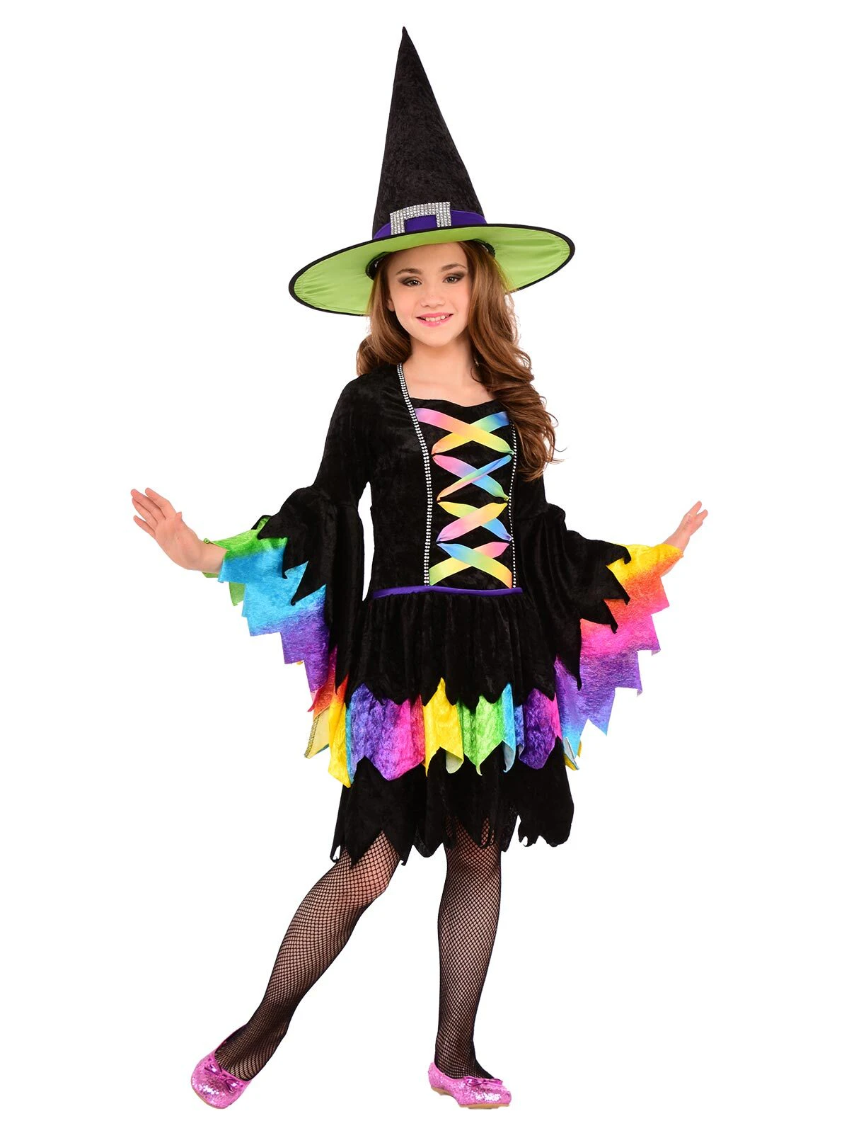 Rubies Rainbow Witch Girls/Kids Dress Up Halloween Party Scary Costume