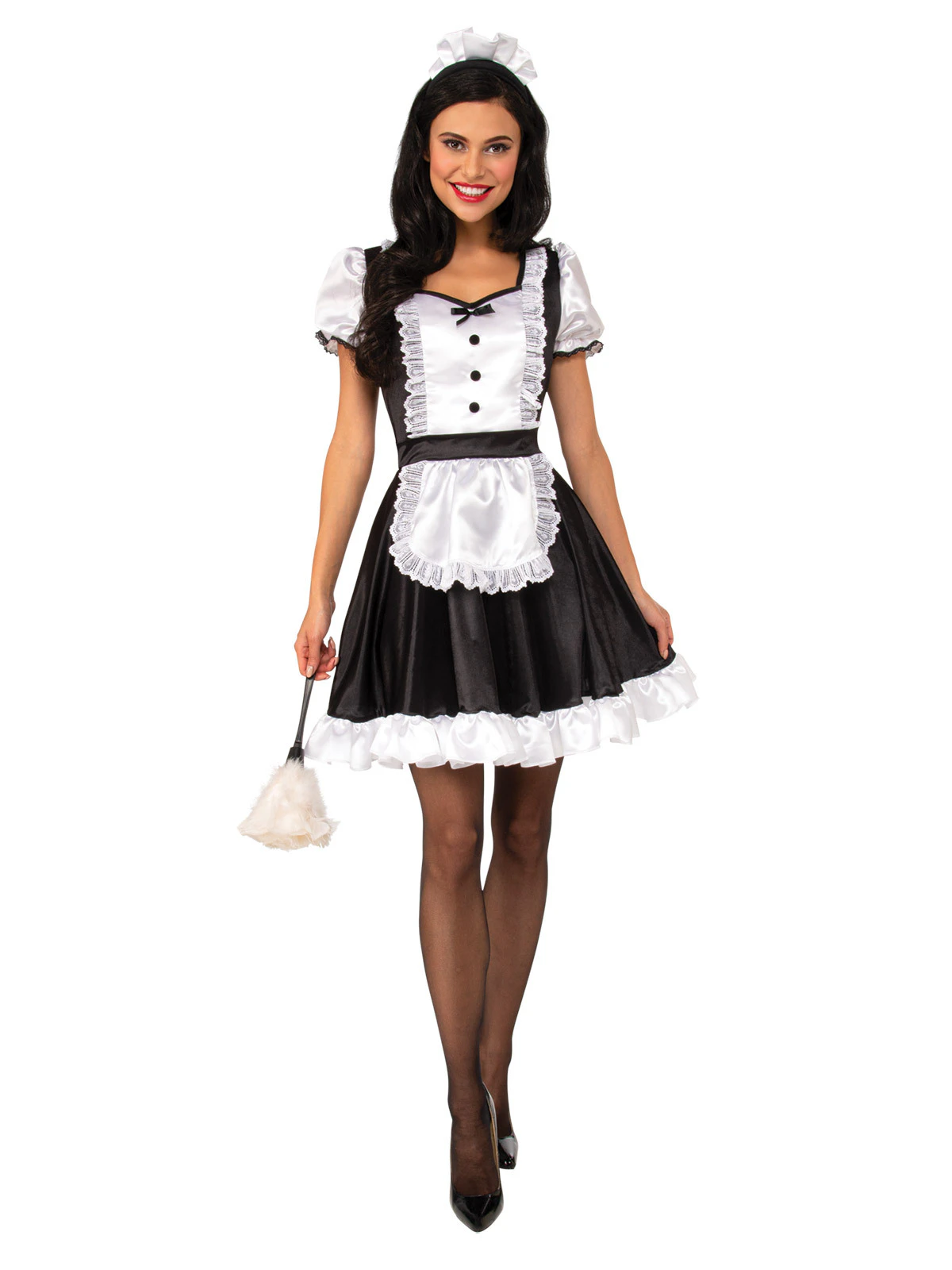 Rubies French Maid Cleaner Womens Dress Up Halloween Party Costume Outfit - Black