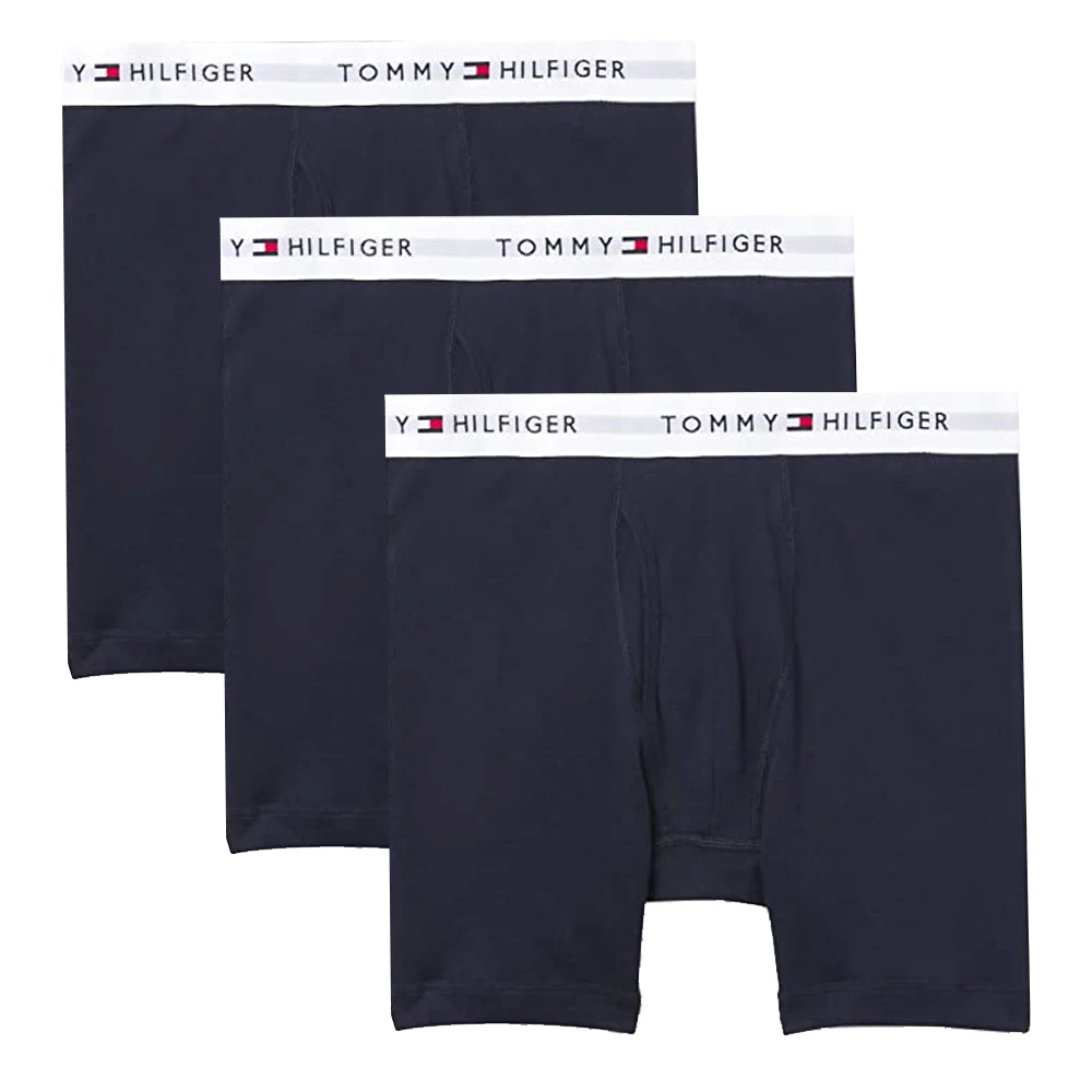 3PK Tommy Hilfiger Men's Cotton Classic Boxer Briefs Underwear Navy Blue