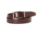 Jeff Banks Mens Reversible Dress Tapered Edge Formal Belt Mahogany/Black - Mahogany/Black