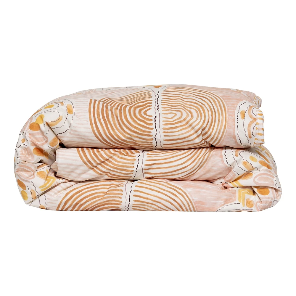 Ecology Wanderlust Quilt Cover Pink/Peach Bedding Organic Cotton