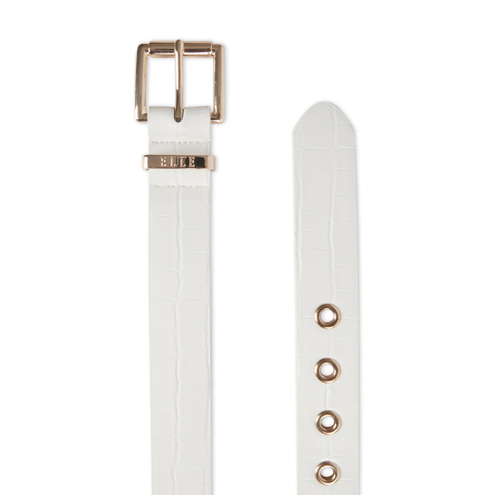 Elle Women's/Ladie's Lourdes Modern Jean Chic Fashion Belt White Croc - White Croc