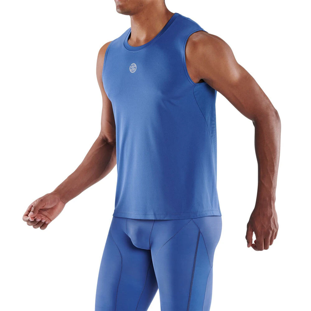 Skins Series 3 Mens Tank Top Sport Activewear/Training/Gym/Fitness Blue - Blue