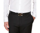 Van Heusen Men's Black Rectangle Plate Buckle Dress Business Casual Belt - Black