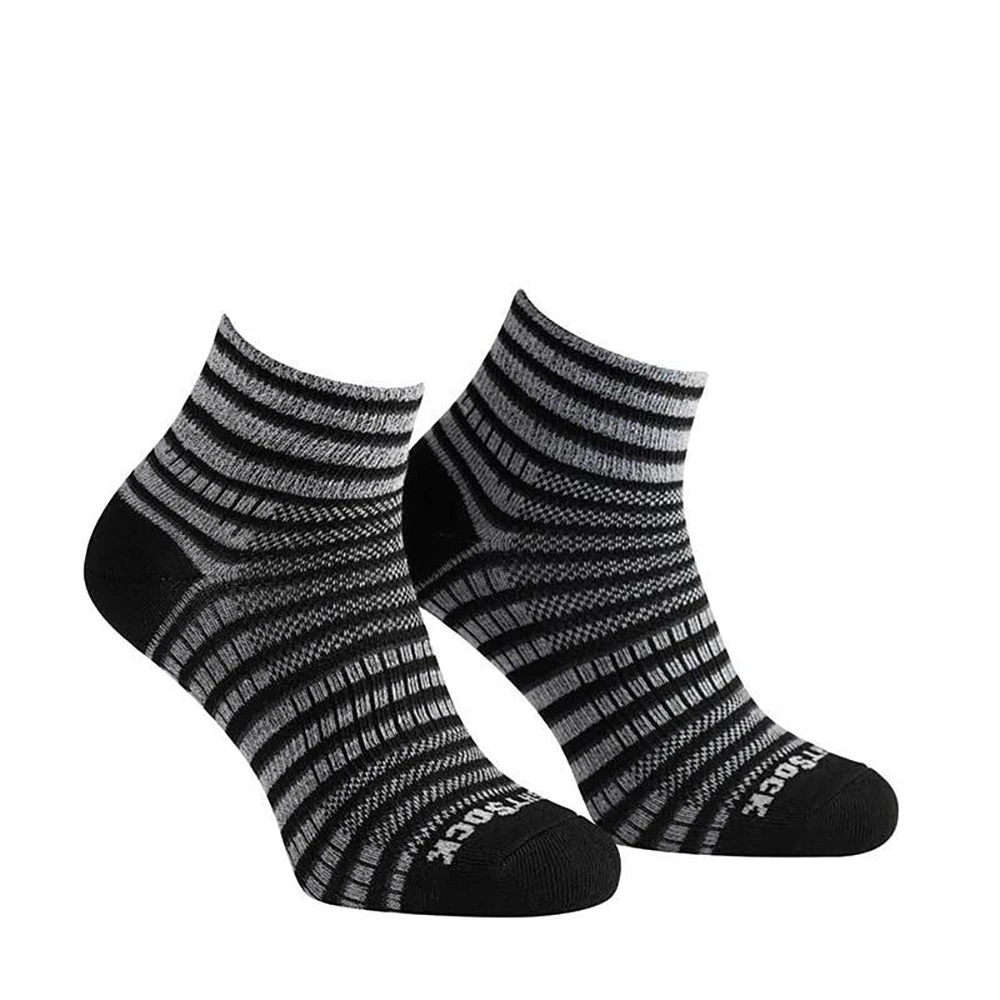 Wrightsock Coolmesh II Stripe Black/White Running/Training Socks - Black/White