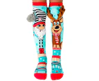 MADMIA Christmas Toddler Long Knee High Socks - Boy s Pair - Colour Blue/Red