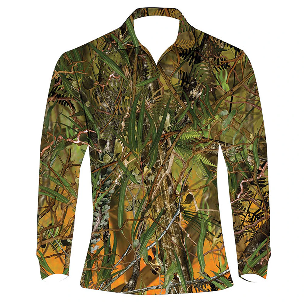 AFN Solar Shirt Long Sleeve Top Outdoor Fishing Tee Cool Camo Graphic - Multicoloured