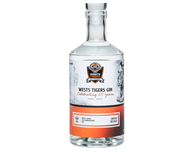 Wests Tigers 25th Anniversary Gin 700ml