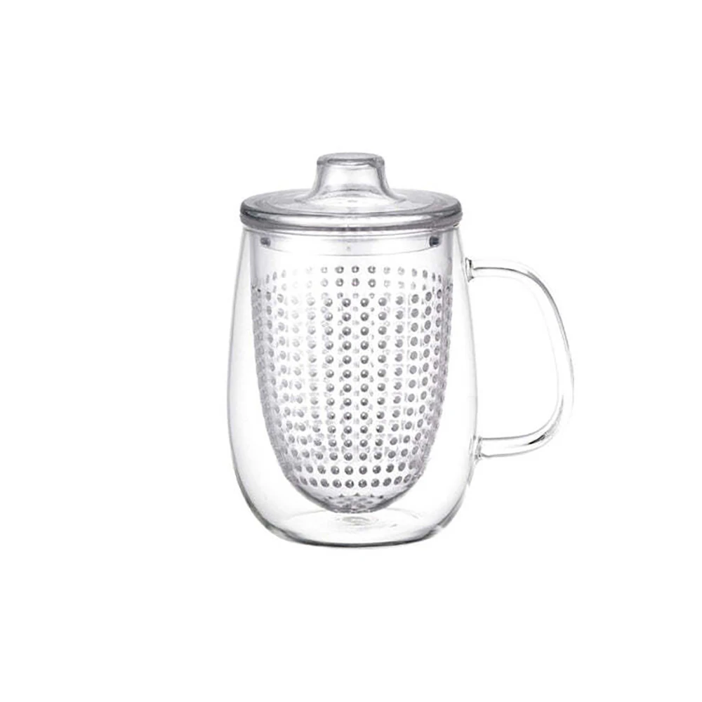 Kinto Unitea Unimug 550ml Brewing Tea Glass Mug w/ Plastic Strainer Clear Large