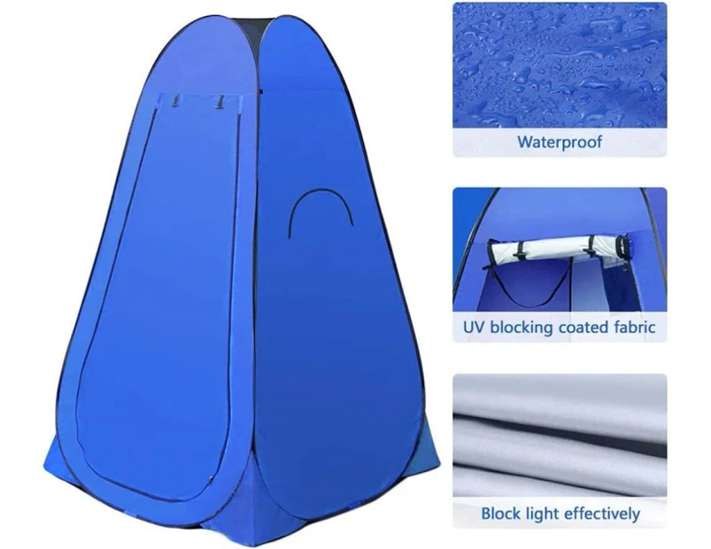 Outdoor Pop Up Shower Tent, Portable Camping Toilet Tent - Blue