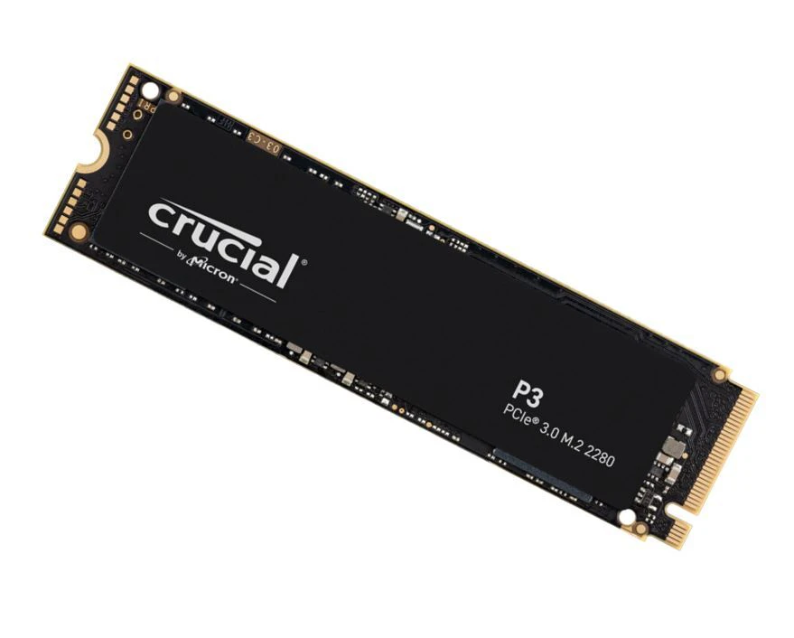 Crucial P3 500GB Gen3 NVMe SSD 3500 1900 MB s R W 110TBW 350K 460K IOPS 1.5M hrs MTTF Full-Drive Encryption M.2 PCIe3 5yrs ~MZ-V7S500BW