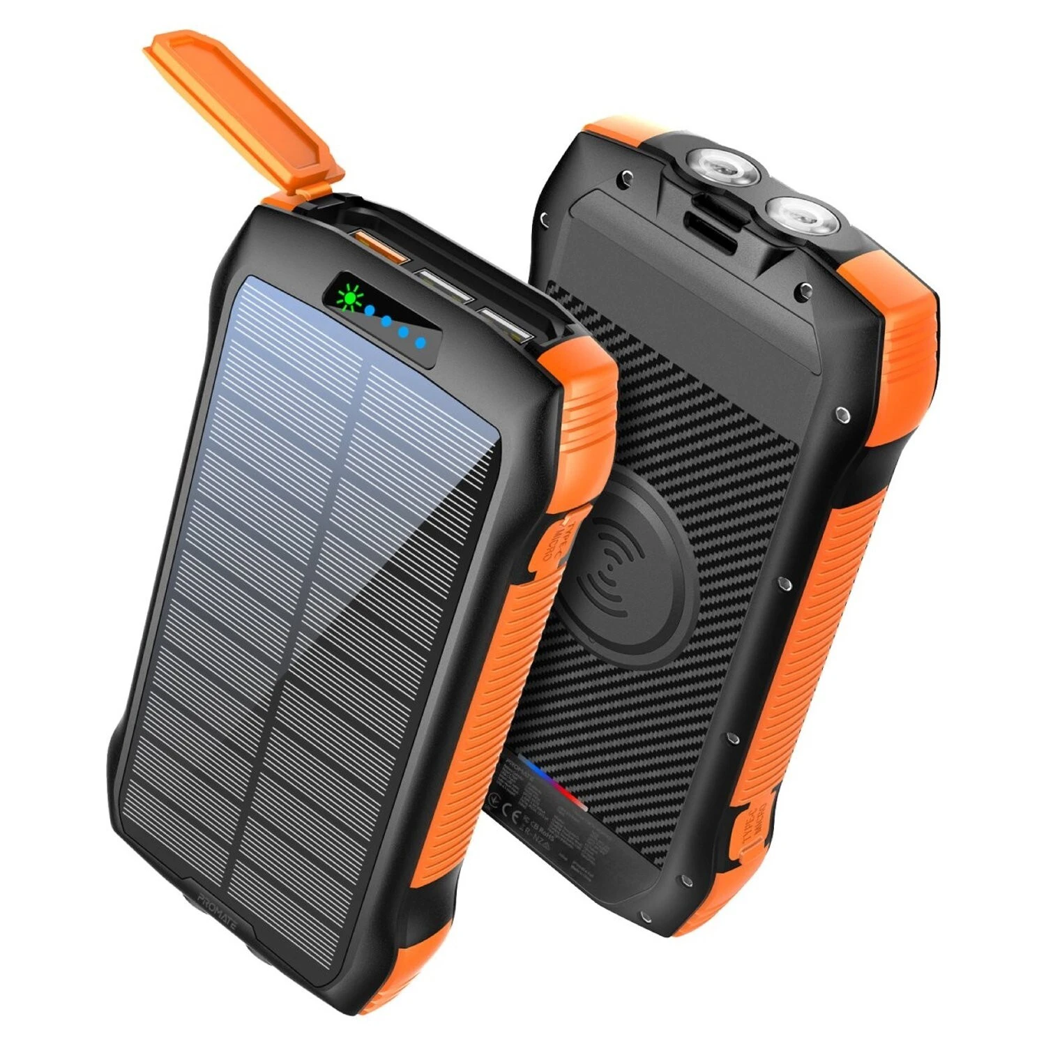 20,000mAh Solar Powered Power Bank 4 Port for Samsung S23 S22 S21 GoPro Tablet