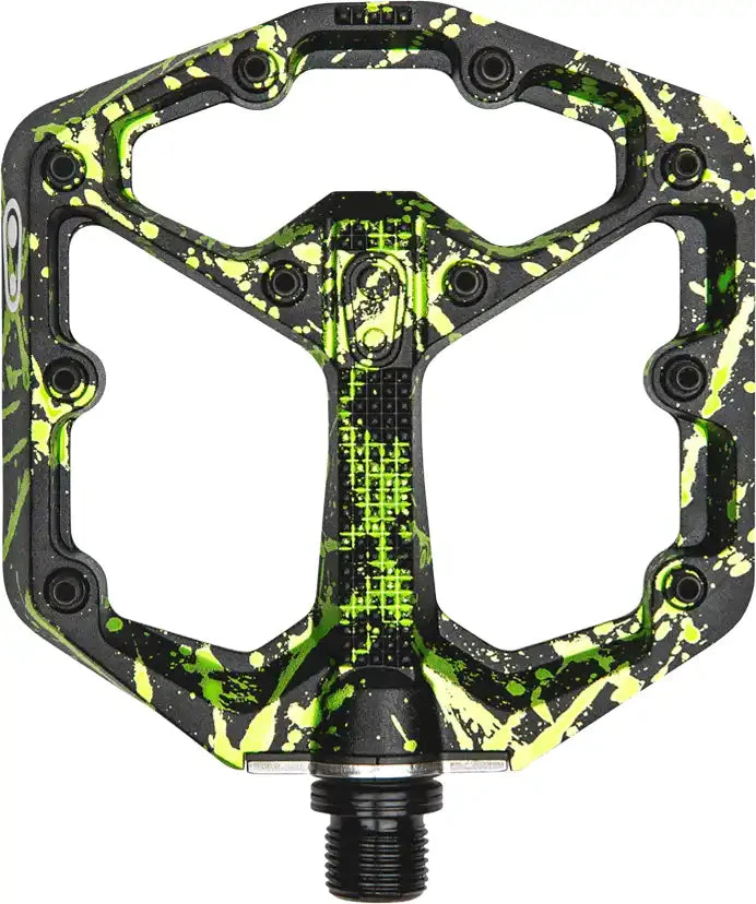 Crankbrothers Stamp 7 Splatter Platform Pedals - Splatter Green