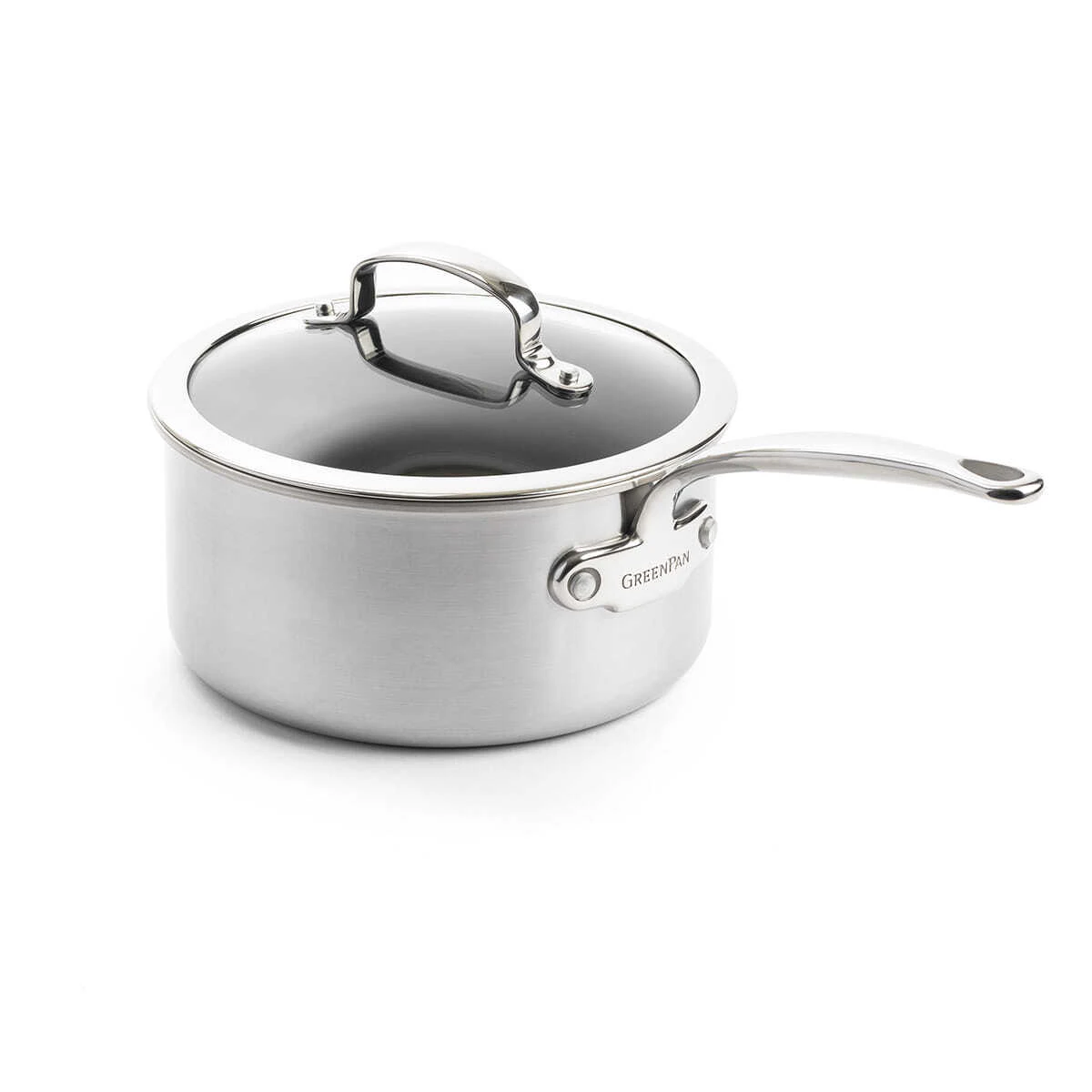 GreenPan Premiere Stainless Steel Open Covered Saucepan 20cm/3.1L Home Cooking