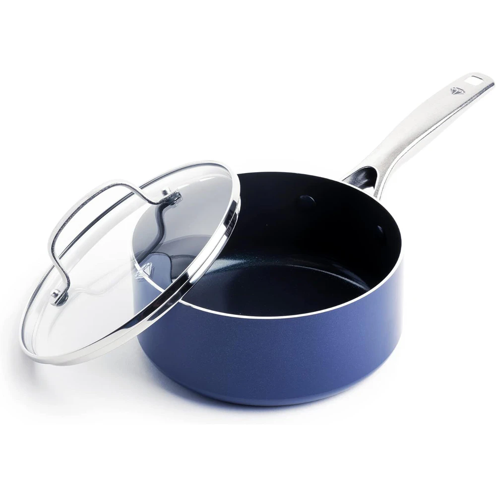 Blue Diamond Covered Non Stick Saucepan 18cm/1.90L Home Kitchen Cookware